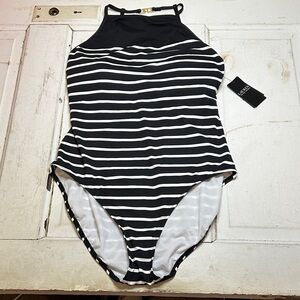 Lauren Ralph Lauren Black and White Striped One Piece